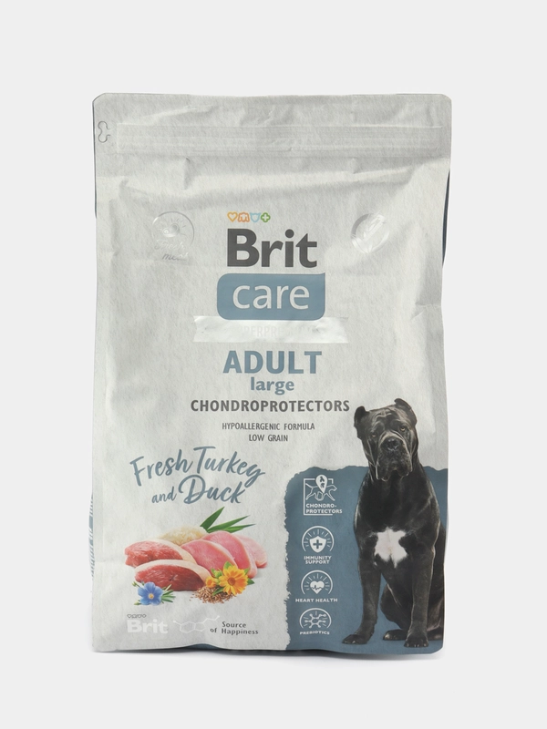 BRIT CARE, Сухой корм с инд. и уткой "Dog Adult Large Chondroprotectors", 3 кг