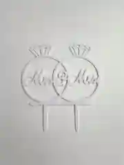 Топпер украшение для торта свадебный "Mr&Mrs", белый, кольца