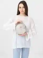 Серебряный сумка женская через плечо, круглая