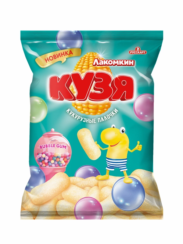 Кукурузные палочки Кузя Лакомкин, со вкусом Баббл Гам, 100 г