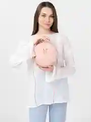 Розовый сумка женская через плечо, круглая