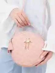 Розовый сумка женская через плечо, круглая