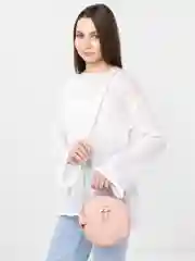 Розовый сумка женская через плечо, круглая