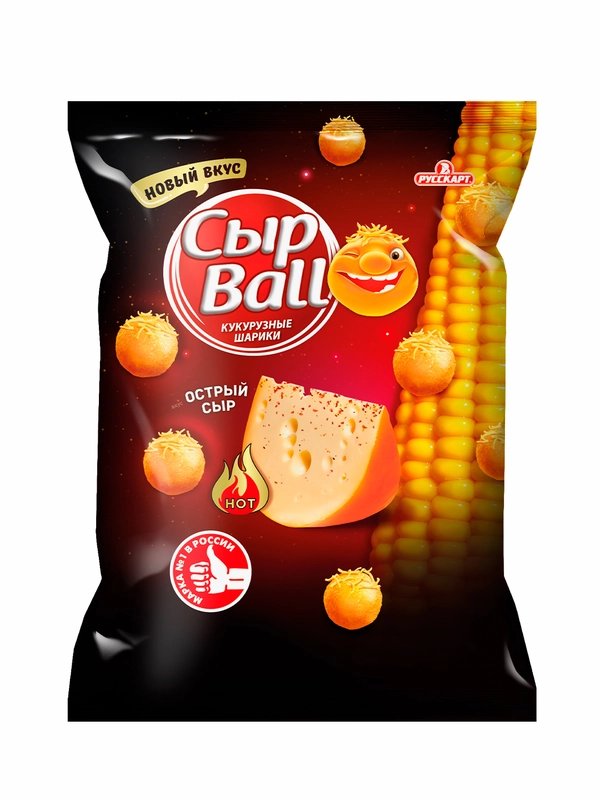 Кукурузные шарики СырBall, со вкусом Острый сыр, 140 г