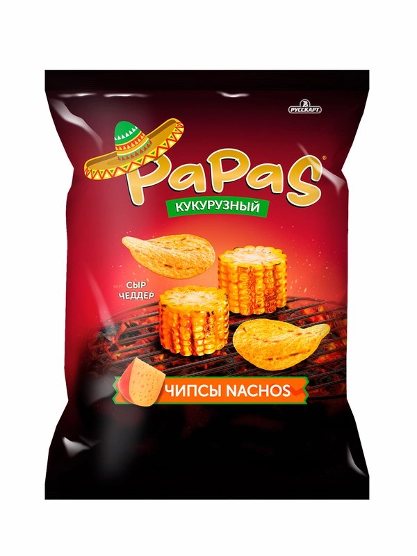 Кукурузные снеки Русская картошка Papas Сыр чеддер, 140 г