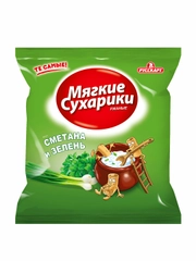 Мягкие сухарики Русская картошка, Сметана и зелень, 38 г