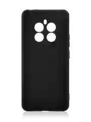 Черный чехол для Realme 12 4G 12 Plus 5G силиконовый BROSCORP матовый/ прозрачный с защитой камер