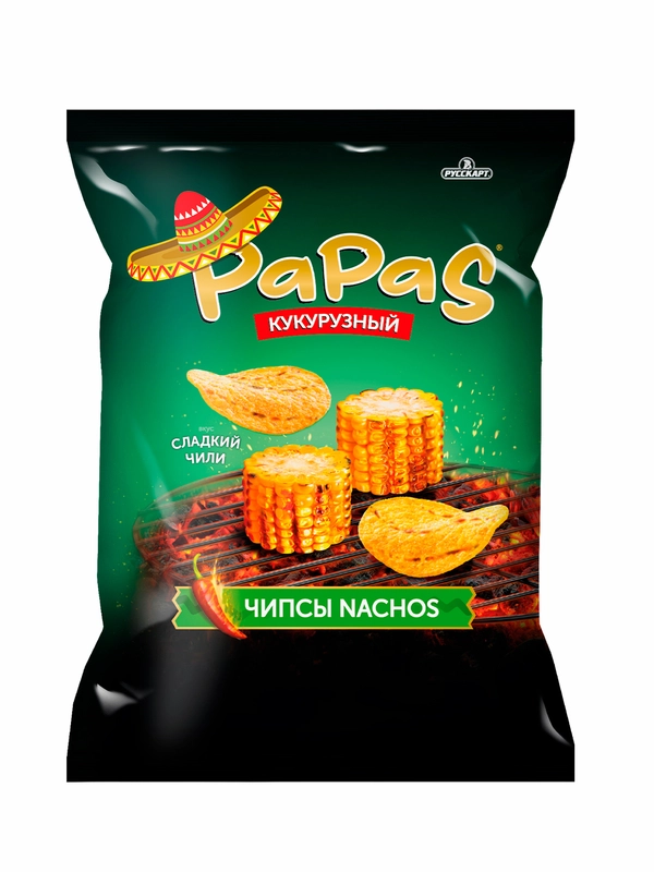 Кукурузные снеки Русская картошка Papas Сладкий чили, 140 г