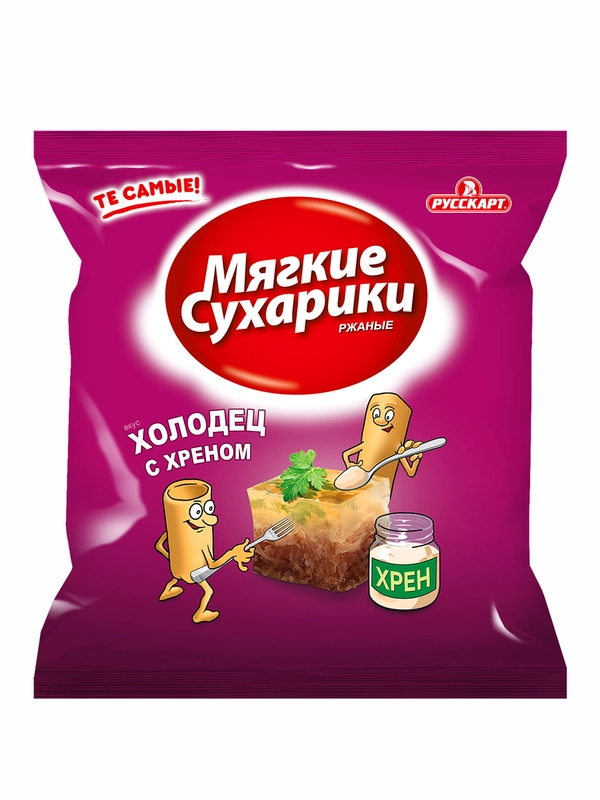 Мягкие сухарики Русская картошка Холодец с хреном, 38 г