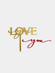 Топпер надпись для торта "Love you", букета