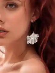 Серебряный серьги Листья/ массивные/вечерние/ Лепестки
