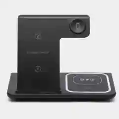 Черный беспроводное зарядное устройство 3 в 1 для Apple, Android / Зарядная станция Qi