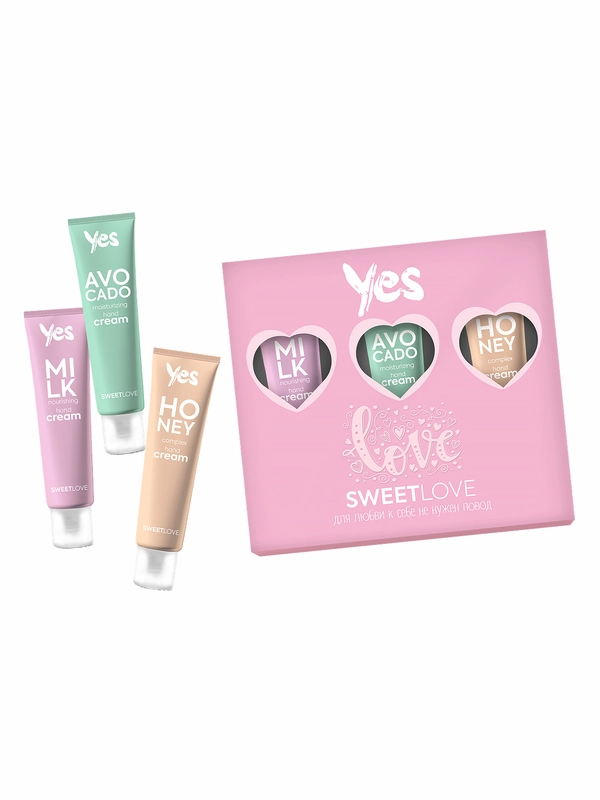 Подарочный набор YES Sweet Love Крем для рук питательный, увлажняющий, комплексный, 40 мл