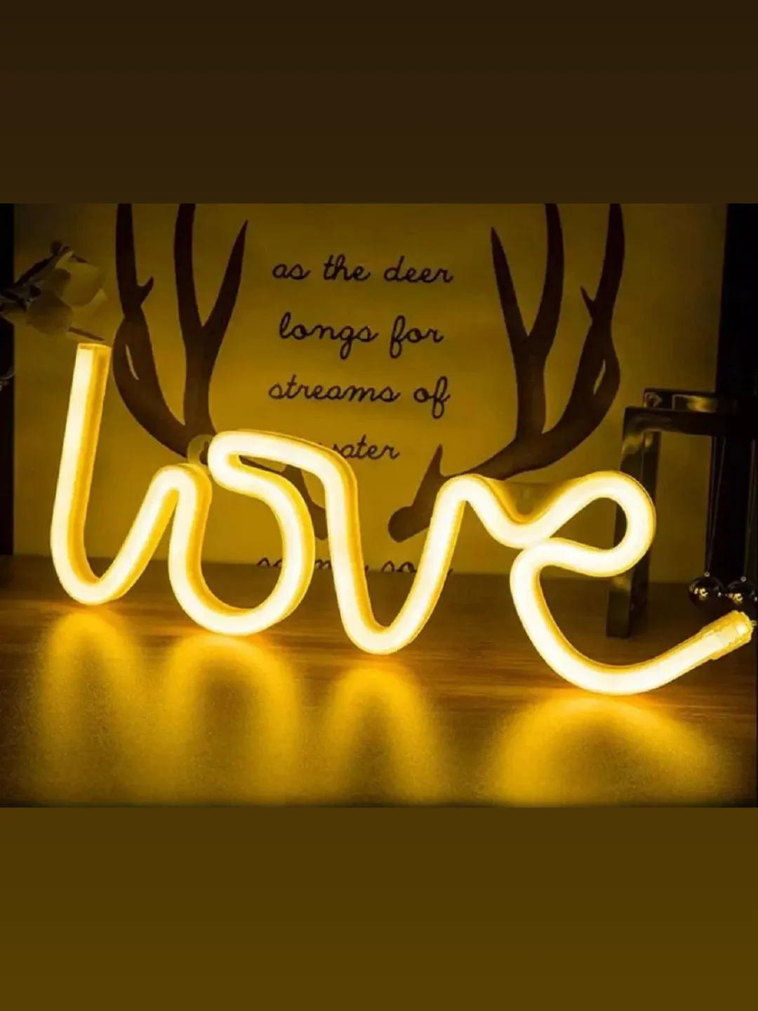 Вывеска неоновая декоративная "Love", USB, теплый белый