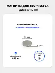 Неодимовые магниты 9*1,5 мм