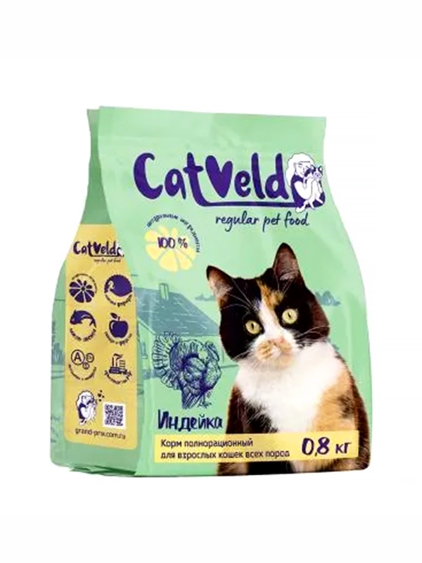Корм для кошек Grand Prix СаtVeld Adult, с индейкой, 0,8 кг