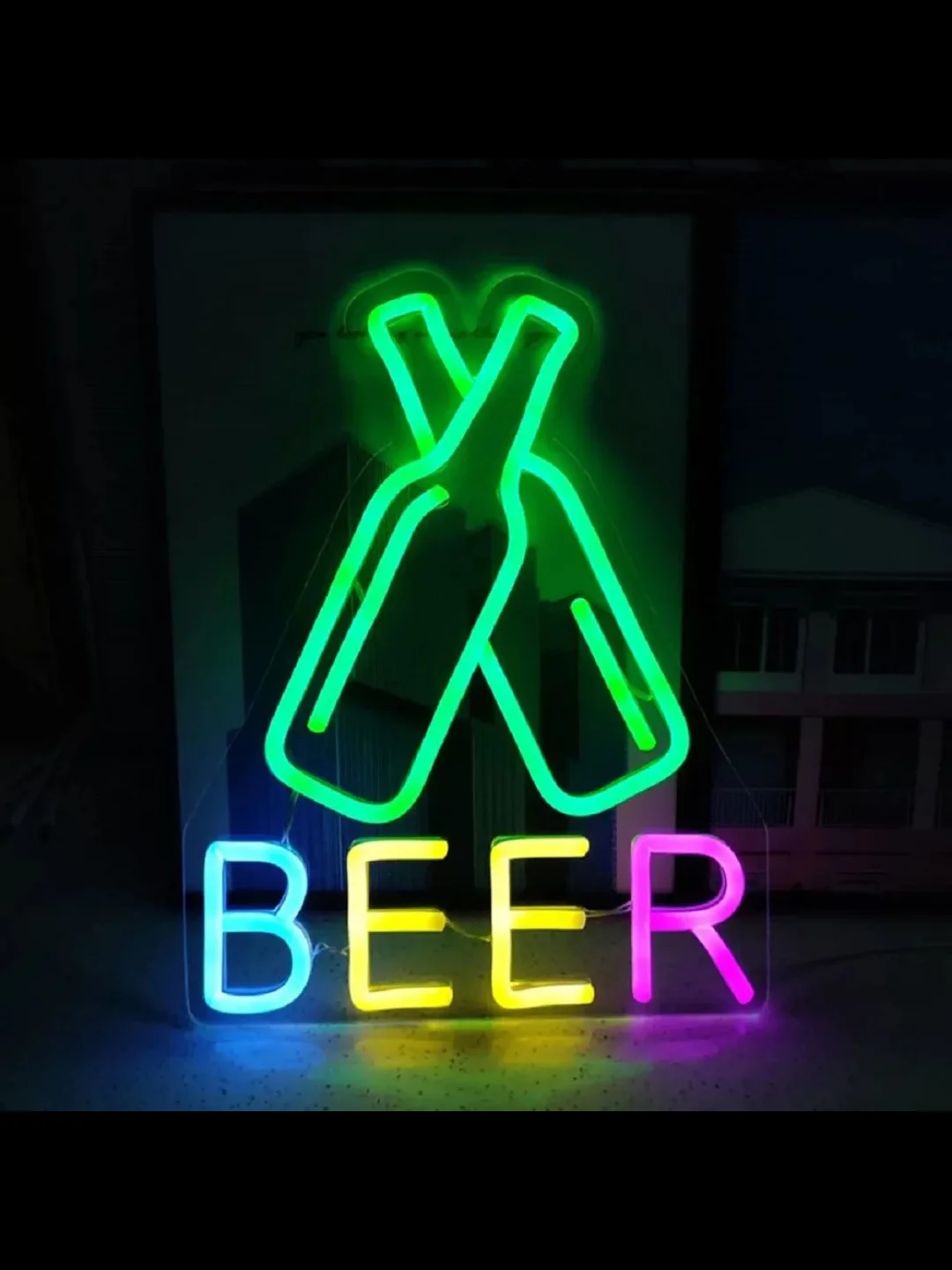 Вывеска неоновая декоративная "BEER", ночник