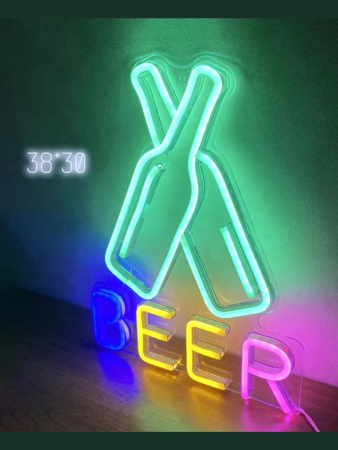 Вывеска неоновая декоративная "BEER", ночник