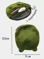 Зеленый кошелек, монетница, чехол для наушников