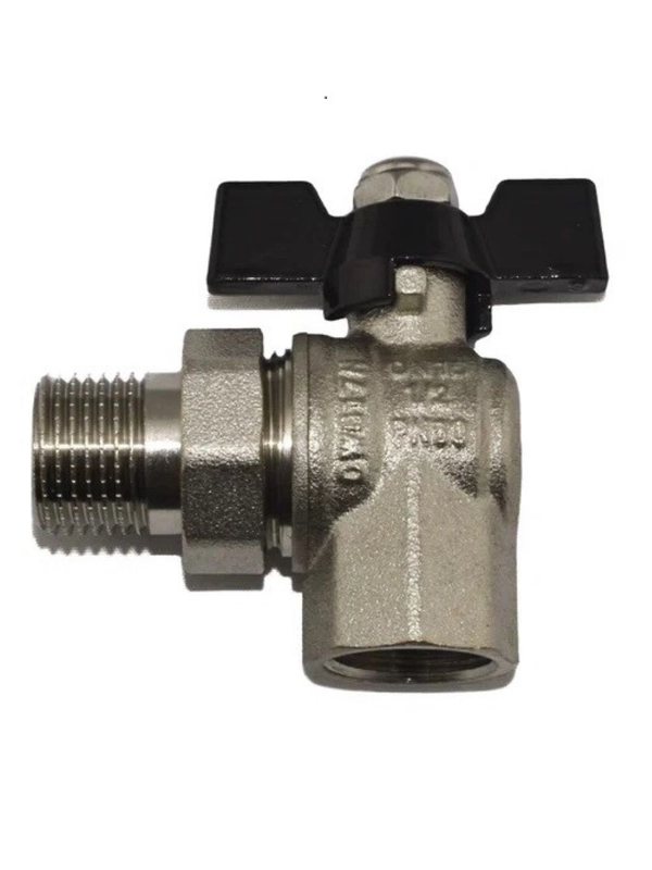 Кран с американкой угловой никелированный TIM DE1235X
