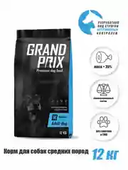 Корм для собак с курицей Grand Prix Medium Adult, 12 кг