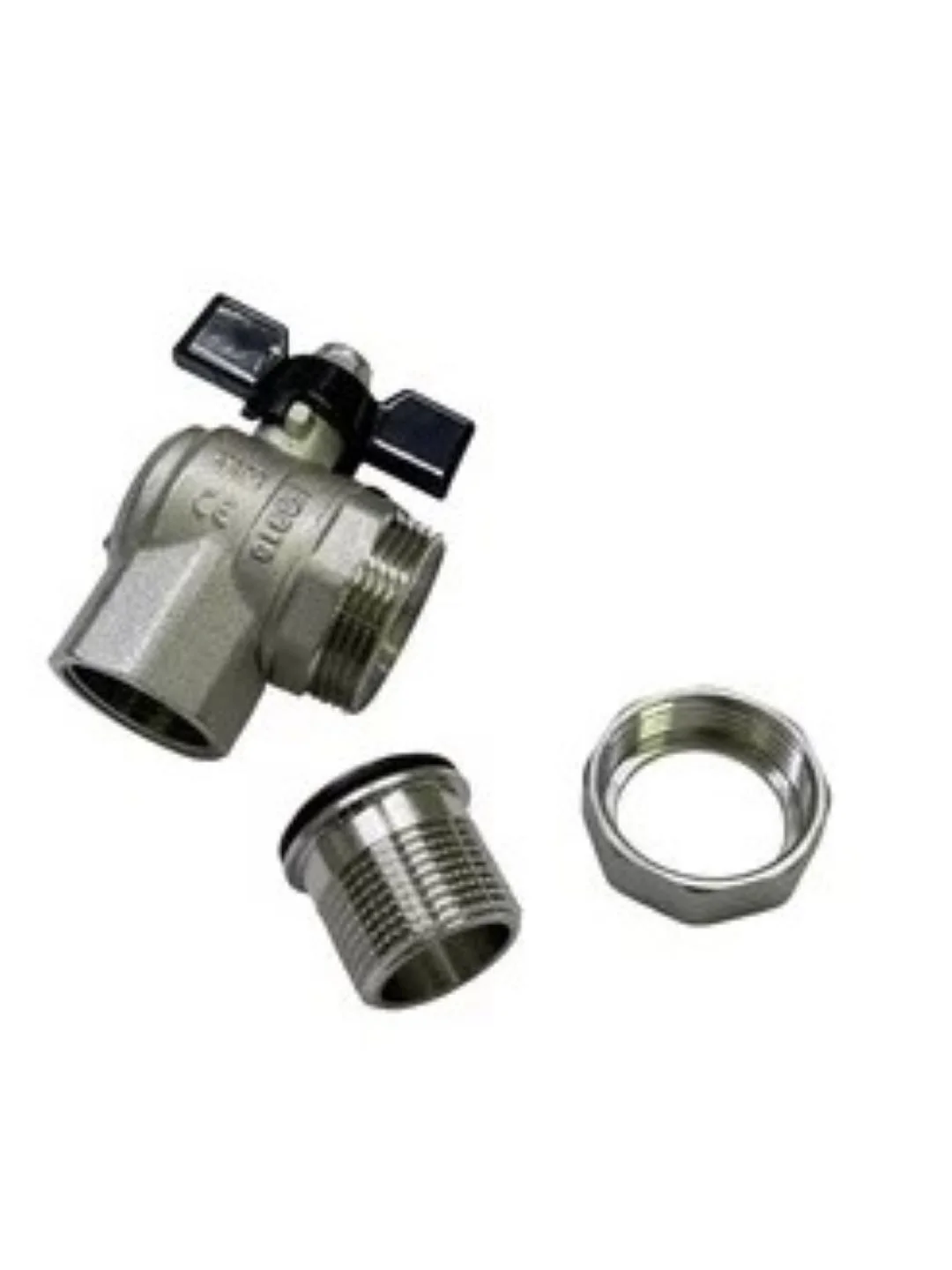 Кран с американкой угловой никелированный TIM DE1235X