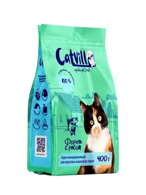 Корм для кошек CatVill Форель, рис, 0,4 кг