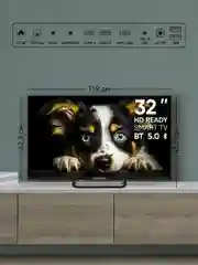 Белый телевизор LED 32" Topdevice Frameless Neo 32CS04H, HD/Smart TV/Wi-Fi/Bluetooth