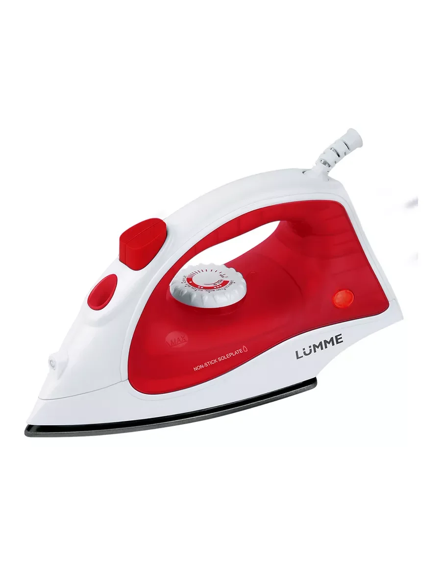 Красный утюг для одежды LUMME LU-1130 с паровым ударом, 1800Вт, красный рубин