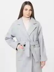 Серебряный пальто женское, демисезон