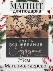Тёмно-серый магнит на холодильник Новый год 2025, сувенир, подарок