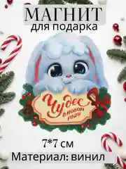 Серебряный магнит на холодильник Новый год 2025, сувенир, подарок