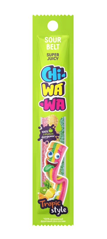 Мармелад экструдированный CHI-WA-WA Ремешок, тропик, кислый, 10 г