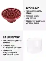 Черный фен для волос OBSIDIAN BS-HD501A с диффузором и ионизацией 1800Вт, черный коралл