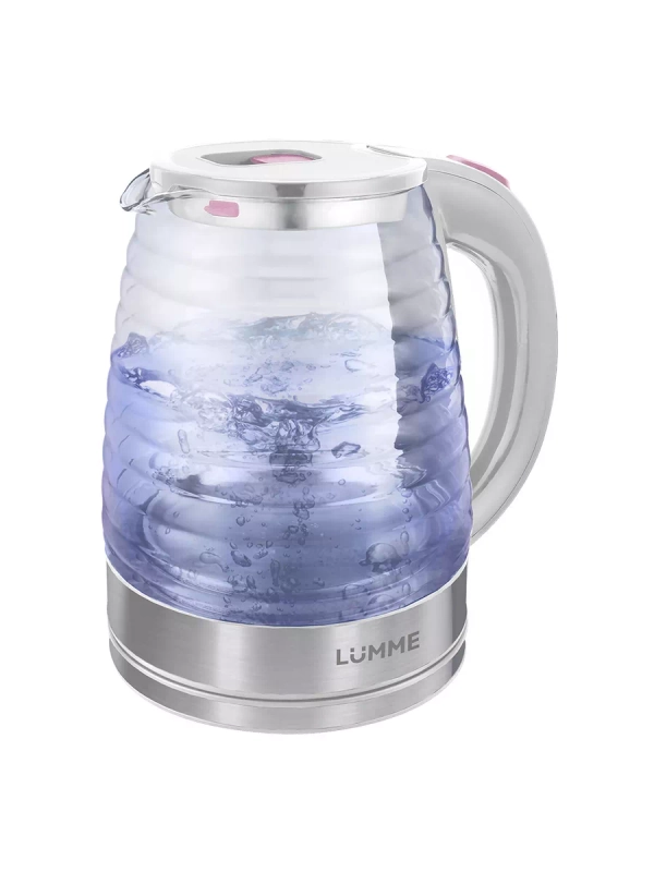 Чайник электрический LUMME LU-4101 стеклянный 2л, розовый опал