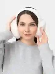 Белый наушники утепленные, зимние, теплые