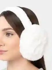 Белый наушники утепленные, зимние, теплые
