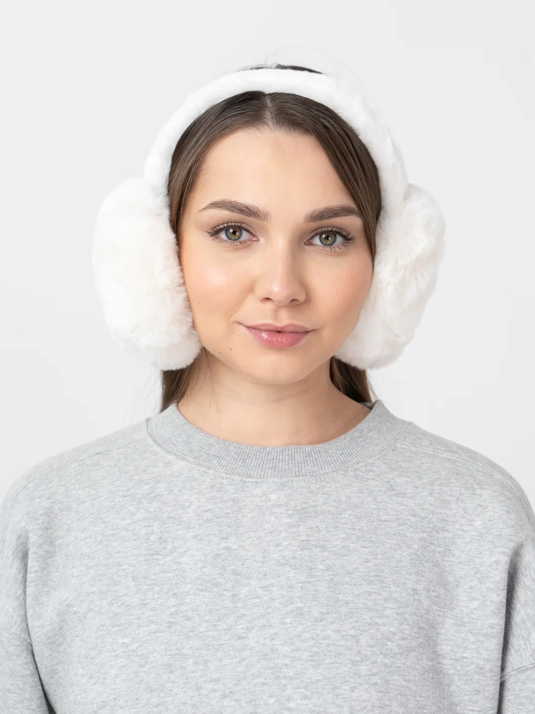 Белый наушники утепленные, зимние, теплые
