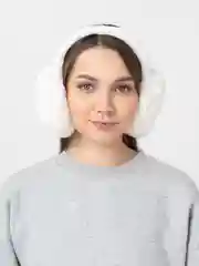 Белый наушники утепленные, зимние, теплые