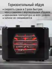 Черный электросушилка с горизонтальным обдувом STINGRAY ST-FD706A 5 поддонов черный