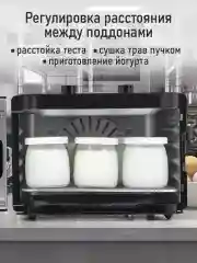 Черный электросушилка с горизонтальным обдувом STINGRAY ST-FD706A 5 поддонов черный