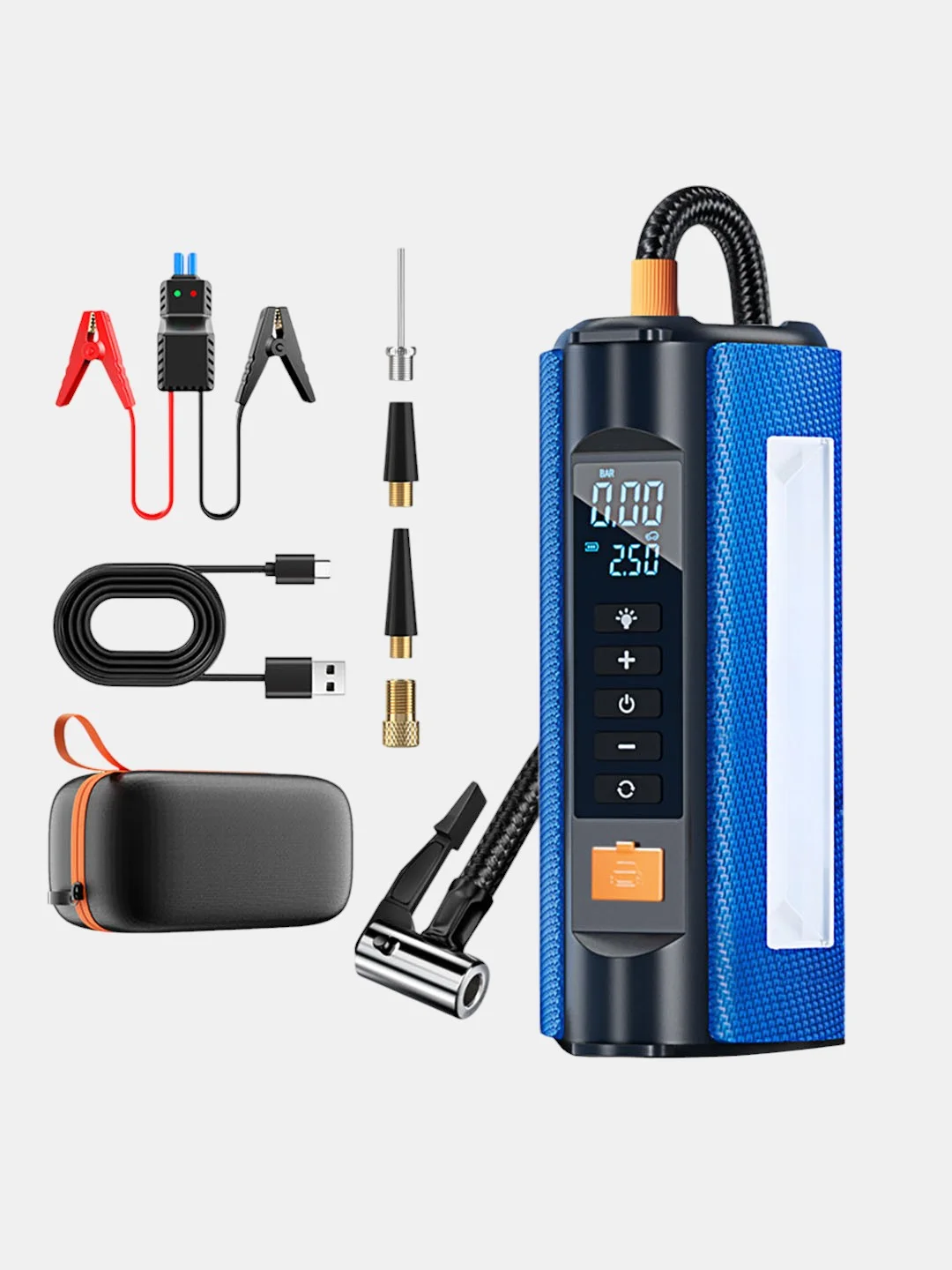 Пусковое устройство jump starter с компрессором для автомобиля