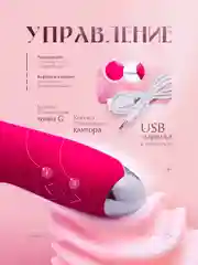 Розовый двойной волновой вибратор "Кролик" женский, секс-игрушка со стимуляцией клитора и точки G