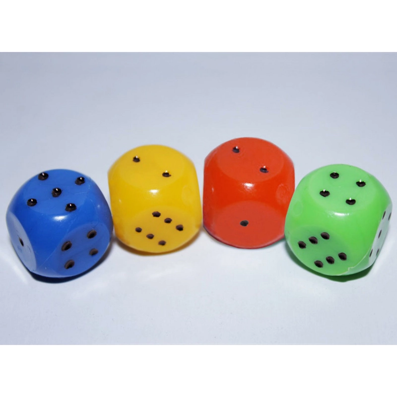 Кубик игральный (игральные кости), Цветной