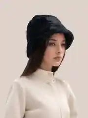 Черный панама женская, меховая