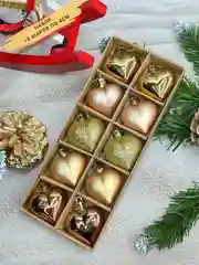Золотой набор елочных шаров-игрушек, украшение новогодние в форме сердца, 10 шт, 4 см