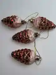 Бордовый набор елочных шаров-игрушек, украшения на елку: шишка, колокольчик, сердце