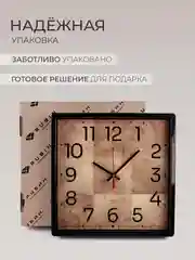 Часы настенные квадрат 30х30см, корпус черный "Фактура" 3028-012
