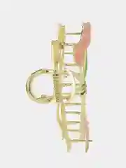 Розовый краб для волос металлический