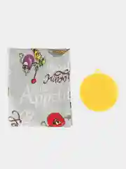 Желтый кмплект из силиконовой губки для мытья посуды и салфетка-полотенце для рук
